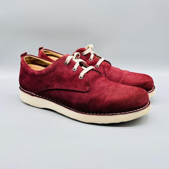 Samuel Hubbard Shoes Mens 14 Burgundy Suede Sneaker Lace Up Vibram Sole Derby - Picture 2 of 11